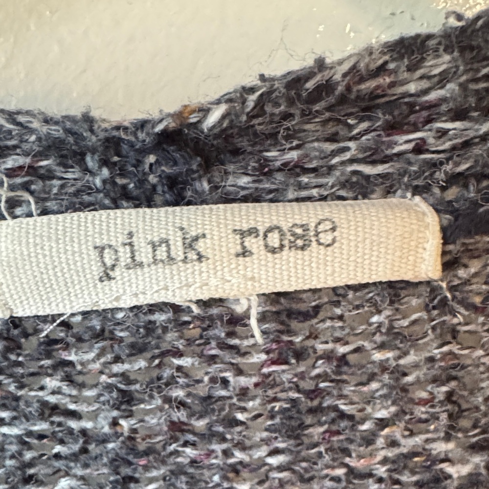 Pink Rose Charcoal and Cream Patterned Cardigan - Picture 2 of 9